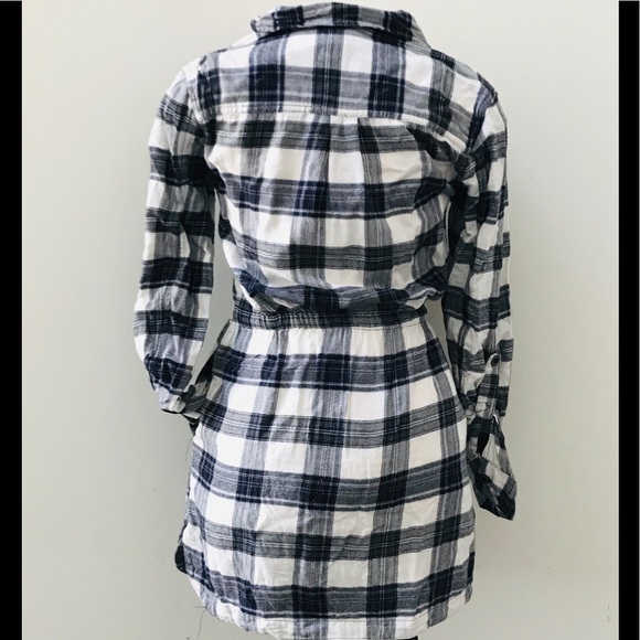 Forever21 long sleeve plaid dress pockets - Picture 2 of 3